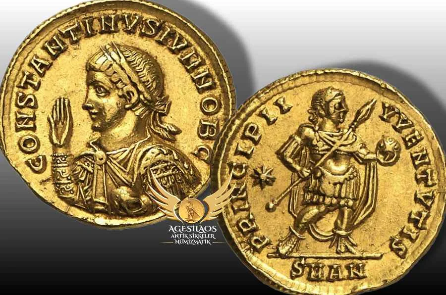 Constantine II, Büyük Konstantin [Constantine I] ve Flavia Maxima Fausta'nın MS 316 yılının Şubat ayında doğan ilk oğluydu. Doğumundan sonraki yıl, Büyük Konstantin oğlunu [Constantine II], üvey kardeşi Crispus ve batı imparatorunun doğudaki rakibi Valerius Licinianus Licinius'un bebek oğlu II. Licinius ile birlikte Sezar rütbesine yükseltmiştir.