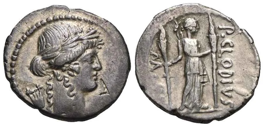Agesilaos Antik Sikkeler Nümizmatik_Roma Cumhuriyeti Publius Clodius Turrinus Sikkeleri (3).webp