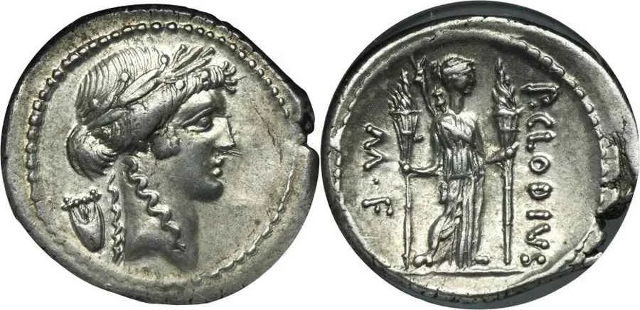 Agesilaos Antik Sikkeler Nümizmatik_Roma Cumhuriyeti Publius Clodius Turrinus Sikkeleri (5).webp