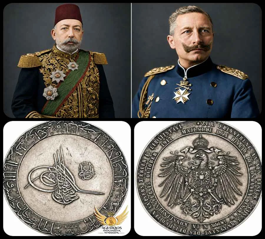 Madalya, Almanya İmparatoru II. Wilhelm'in 15 Ekim 1917'de İstanbul'da görüştüğü Osmanlı Sultanı V. Mehmed'i ziyaret etmesi anısına verilmiştir.