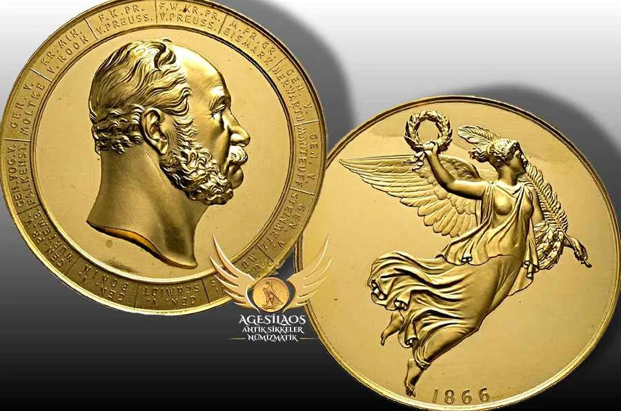 Madalya Avusturya'ya karşı kazanılan zaferi kutlamak için Alman İmparatorluğu'nda yaşayan madalya ve sikke gravürcüsü Friedrich Wilhelm Kullrich tarafından yapılmıştır.