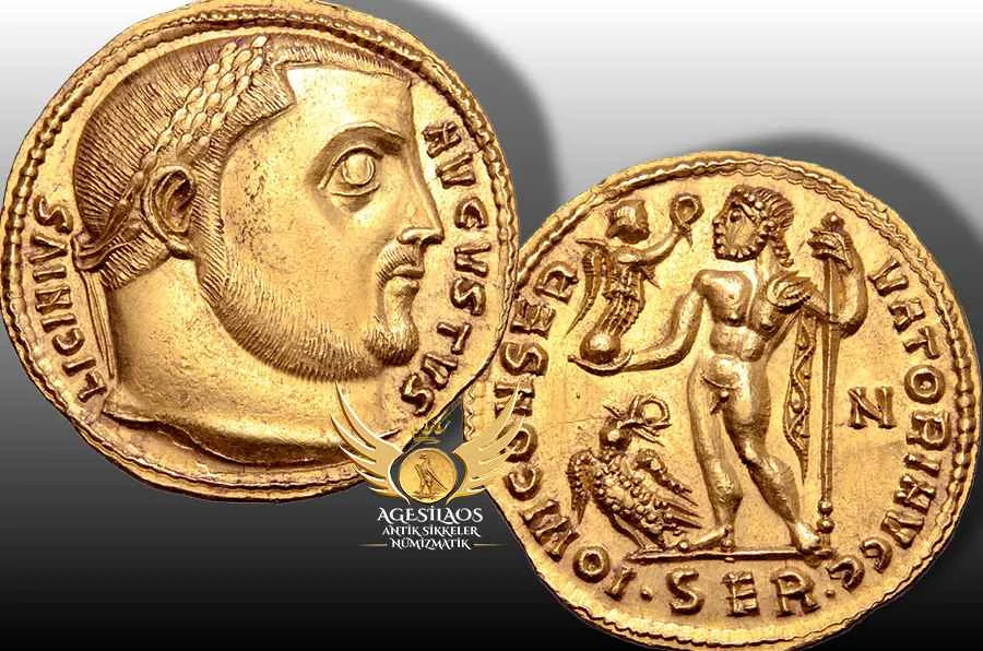 Bu sikkenin basıldığı tarih, sikkenin ön yüzünde tasvir edilen imparator Licinius ile ortak imparatoru Büyük Konstantin [Constantine I] arasındaki ilişkilerin ciddi biçimde kötüleşmeye başladığı dönemin başlangıcına işaret etmektedir.