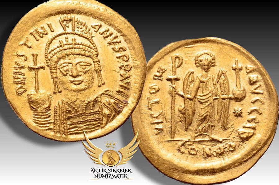 Ancient coins of Emperor Justinian I