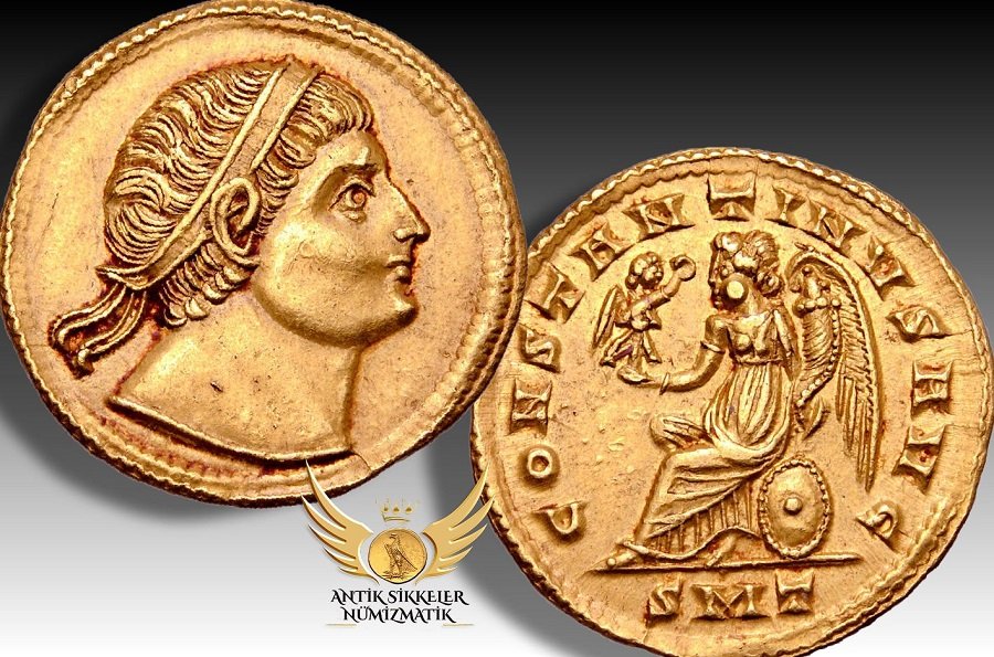 Ancient coins of Emperor Constantine I the Great